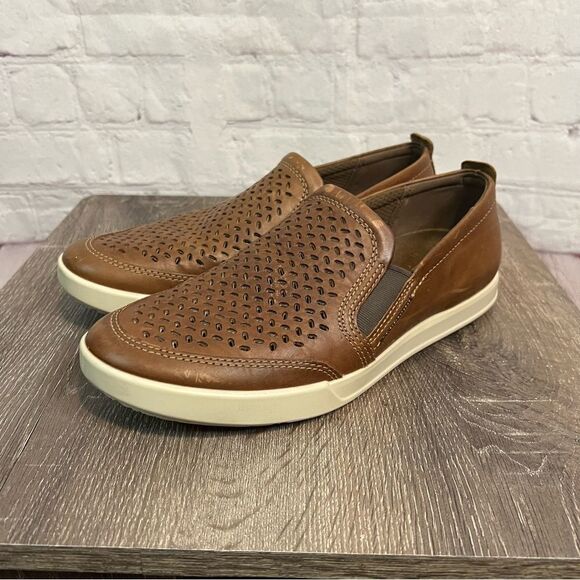 Mens ECCO Collins 2.0 Slip-on Performance Shoes NIB Leather size 7 - Picture 1 of 8